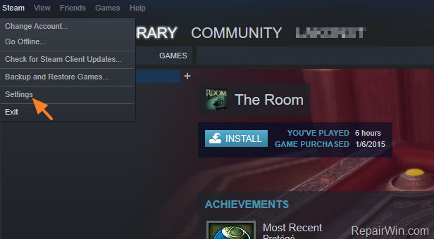 repair steam library