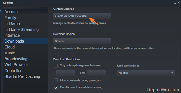 Repair STEAM Library Folders