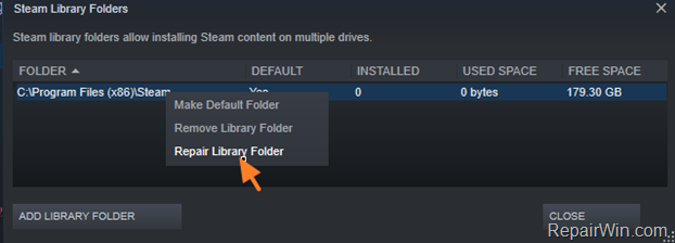 Repair Library Folder STEAM