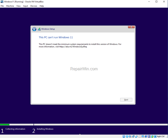This PC doesn't meet the minimum system requirements to run Windows 11