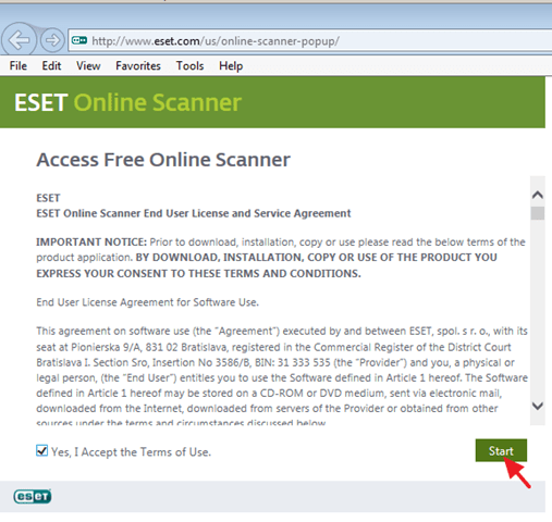 Eset Online Scanner