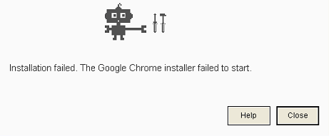 Chrome installation failed