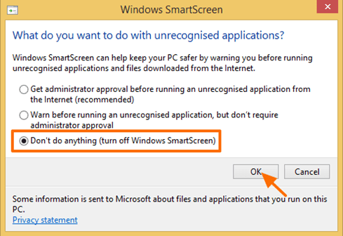 smartscreen filter - windows-8