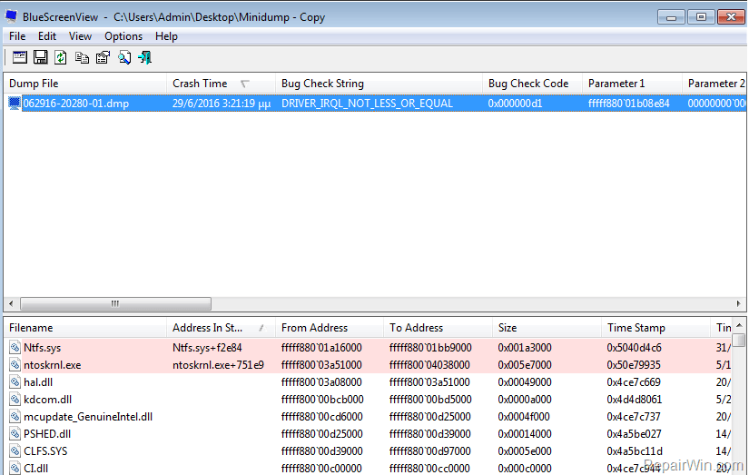 open minidump file