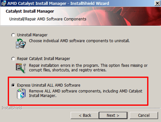 Uninstall AMD Software