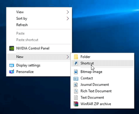 add show desktop windows 10