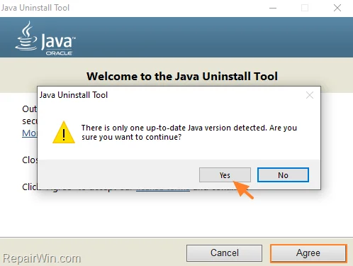 Java Uninstall tool
