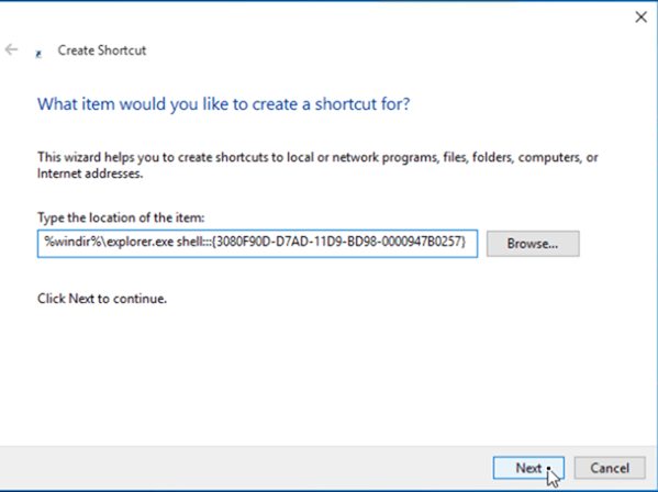 place show desktop windows 10