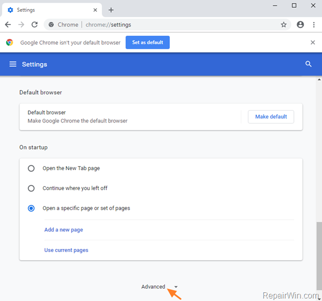 FIX ERR_CONNECTION_CLOSED CHROME