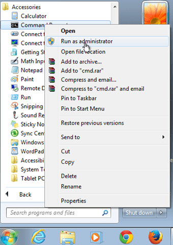 command prompt run as administrator