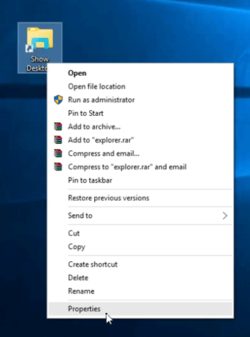 show desktop icon properties