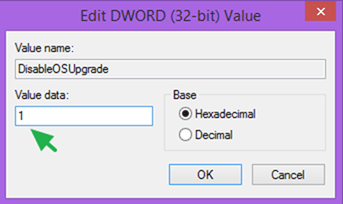 disable upgrade to windows 10 in registry
