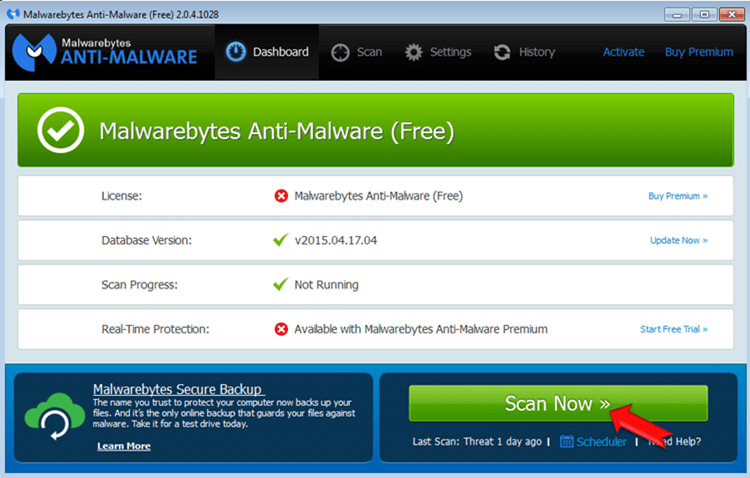 Malwarebytes Anti-Malware-scan