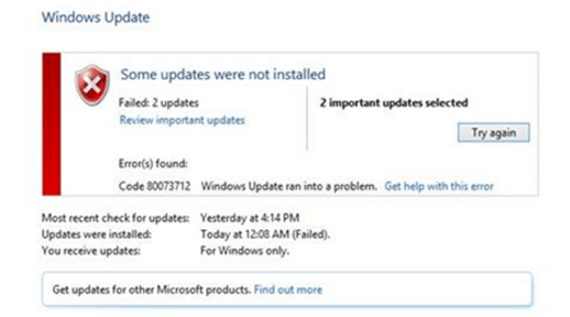 Windows Update Error Code 8007000E