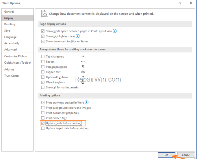 Word 365 Not Printing Custom Page Range, only Entire Document