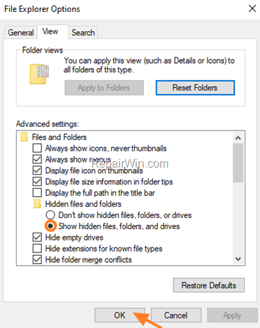 Show Hidden files