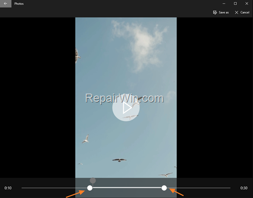 remove end or beginning of video