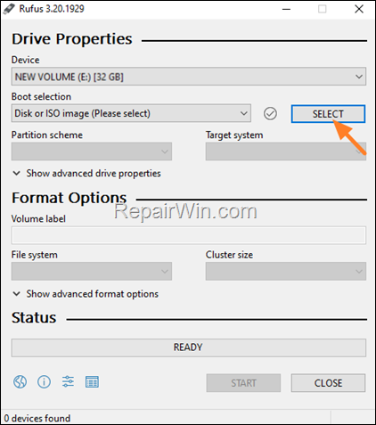 Create Linux Live USB with RUFUS