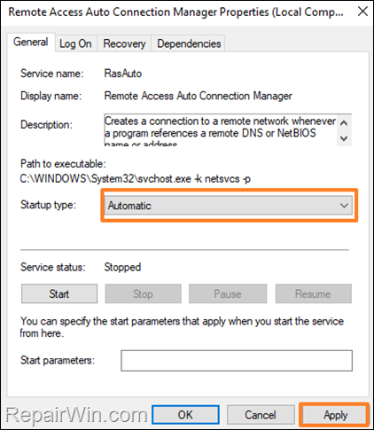 Remote Access Auto Connection Manager
