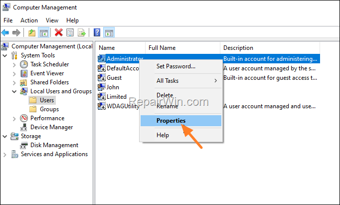 Activate Administrator Local Users and Groups