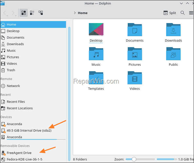 How to Back up Files with Fedora LIVE