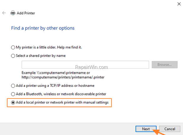 Install Local printer