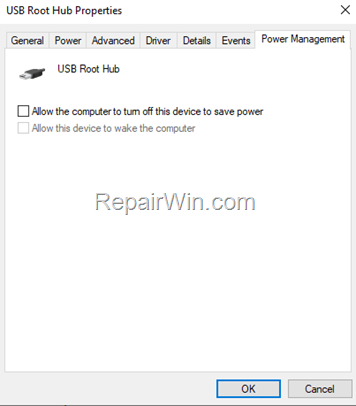Allow the computer to turn off this device to save p