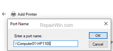 network printer port 1