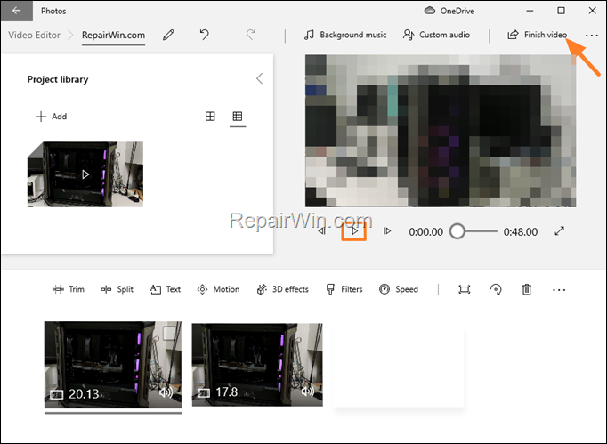 remove unwanted video parts in Photos app