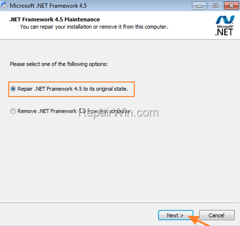 Repair NET Framework