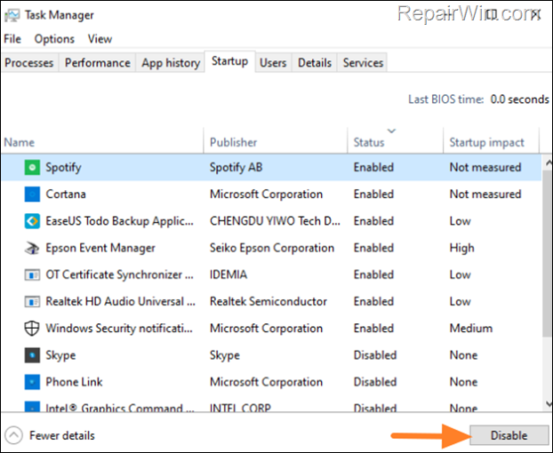 System Configuration - Disable Startup Programs