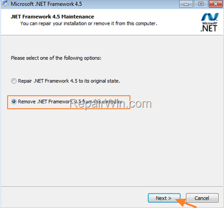 Remove Net Framework Windows 7