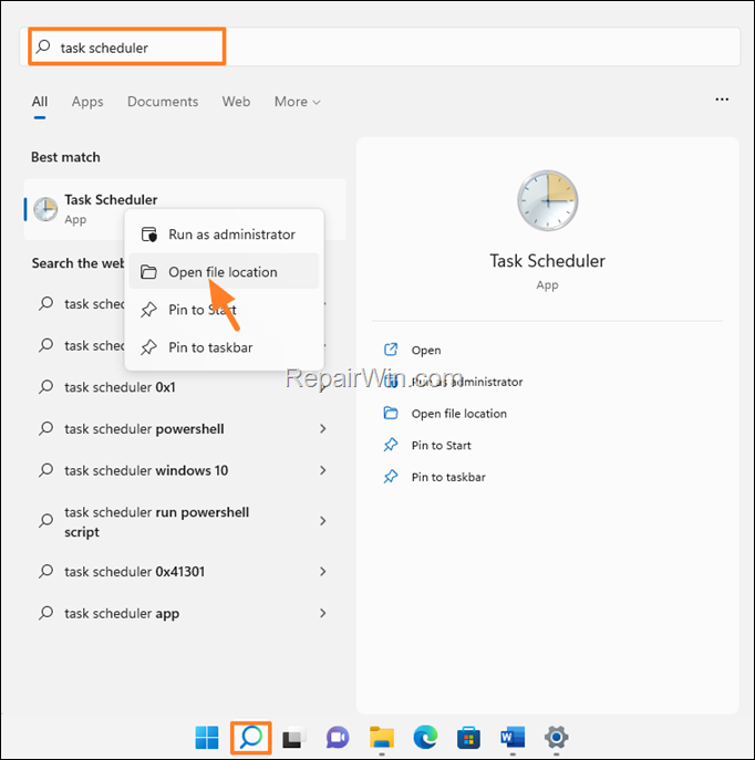 open file location windows 11