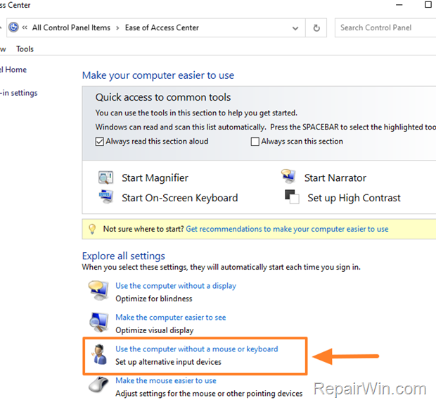 How to enable or disable On-Screen keyboard at Windows startup.