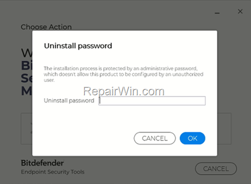 How to Reset Bitdefender Uninstall Password if you forget it