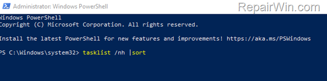 See list of running processes