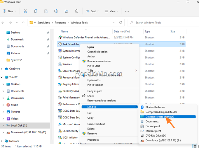 create desktop shortcuts windows 11