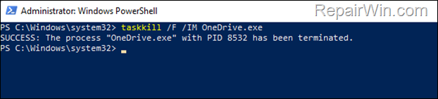 taskkill command
