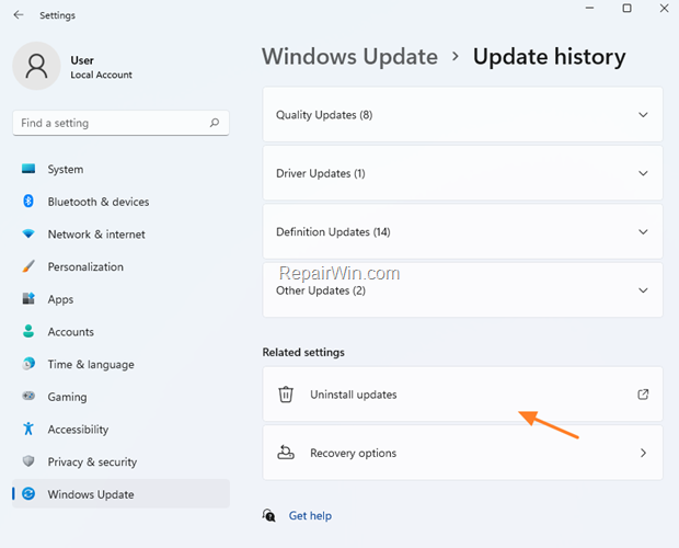 How to Uninstall Updates in Windows 11