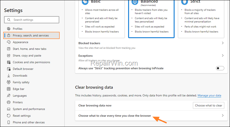 clear firefox search history when close