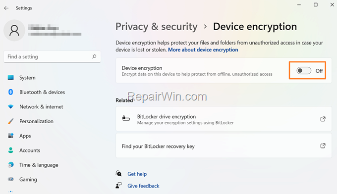 disable device decryption