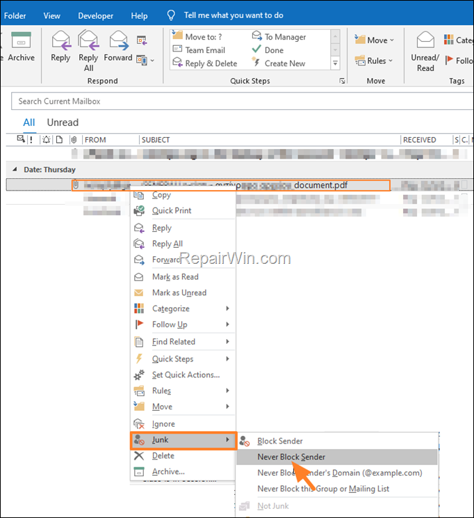 unblock blocked unsafe attachment