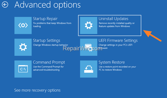Uninstall Updates