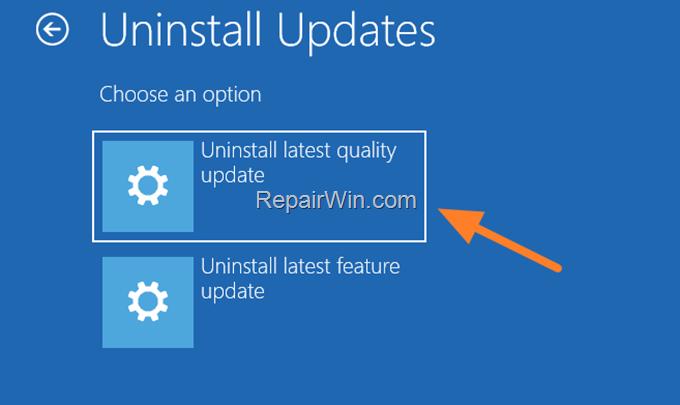 Uninstall Updates