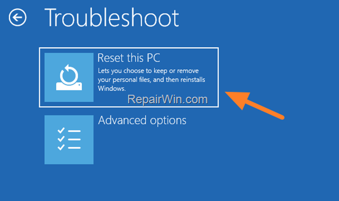 Reset this PC.