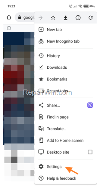 Chrome Settings Android
