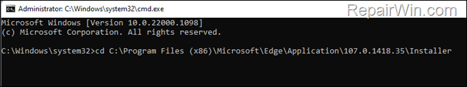 uninstall microsoft edge