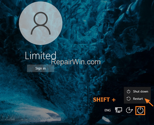restrart in advanced options