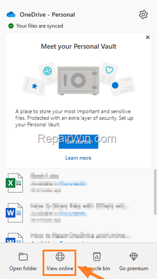 view OneDrive Online