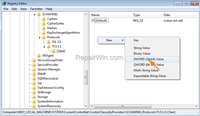 enable tls 1.2 window 7